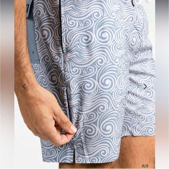 BYLT Basics Men’s Coastal Boardshort 2.0 Hybrid All Over Wave Print Black and Sa - Picture 7 of 13